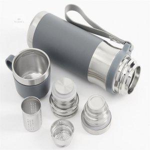 차우리는 물병 보온 보냉 뚜껑컵 물통 500ml 그레이 운동물병 휴대용물병 커피보온병