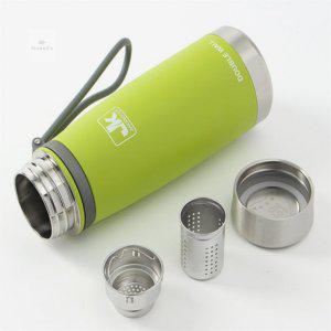 차 보틀 사무실 등산 휴대용 보냉 보온병 600ml 그린 스텐보온병 가벼운텀블러 차우리는물병