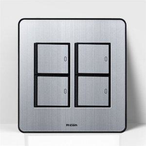 하이콘 4구스위치 실버 5개 전등스위치교체 스위치커버 전기스위치커버