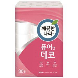 깨끗한나라)3겹 퓨어앤데코 화장지(30Mx30롤)