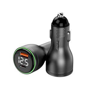 USB 3.1 C타입 100W 차량용 시가잭 어댑터 듀얼포트 스마트폰 태블릿 게임기 디지털카메라 동시 고속충전