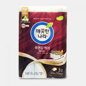 20% 더 도톰 촉앤감 와이드 롤 화장지 30 미터 화장실 휴지 두루마리 3겹 롤휴지