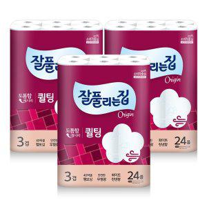 잘풀리는집 더도톰한3겹 퀼팅 화장지 30Mx24롤 3팩