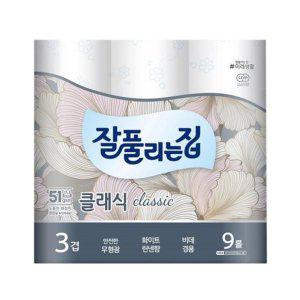 루미나D 잘풀리는집 미래생활 더 도톰한 3겹 퀼팅 9롤 화장지