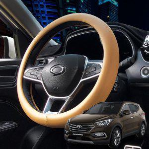 자동차핸들 싼타페더프라임 바이미 원톤핸들커버 가죽 논슬립 럭셔리핸들커버