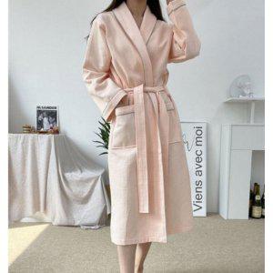 와플 샤워가운 호텔식 목욕 가운 남녀공용 순면 홈웨어 로브
