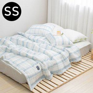 해피니 샤브레 여름 간절기 이불 패드세트 슈퍼싱글 SS 블루 베개솜 별매