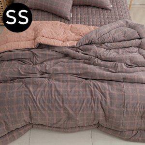 해피니 베이직체크 마이크로모달 차렵 이불 슈퍼싱글 SS 브라운