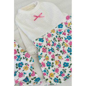 컬러 소매 긴팔 강아지 잔꽃 2XL 1P 레이스 원피스