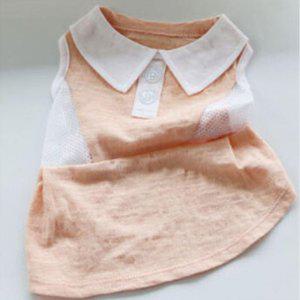 카라 깔끔한 강아지 1P 치마 나시 메쉬 원피스 핑크