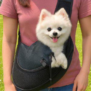 강아지 고양이 메쉬 슬링백 애견 산책 이동 가방 크로스백