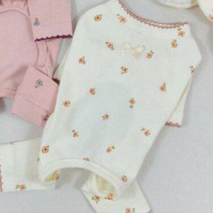 꽃무늬 강아지 포근한 올인원 크림 2XL 1P 조끼 미포함 수트