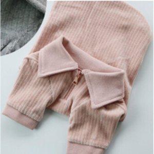 골지 강아지 모던 반집업 카라 반팔티 핑크 1P 티셔츠 스타일