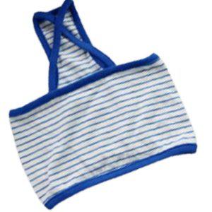 강아지 단가라 클래식 X자 크롭 나시티 블루 2XL 1P T셔츠