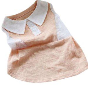 강아지 메쉬 데일리 카라 원피스 핑크 2XL 1P 깔끔한 나시