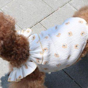 강아지 퍼프넥 정리형 슬리브 나시티 곰돌이 2XL 1P 지지미