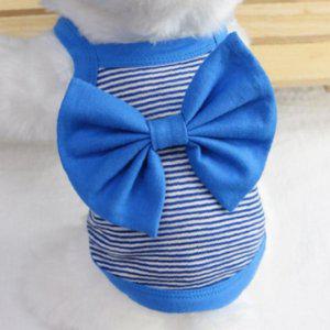 강아지 스트라이프 스마트 큐티 리본 나시티 블루 2XL 1P