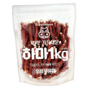 반려견 오리말이 튼튼놀이 우유껌 1kg 1P 영양 고기껌 개껌