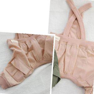 강아지 카고 슬림 멜빵 바지 핑크 2XL 1P X자 팬츠 외출