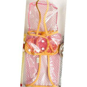 강아지 투명 활용도 도트 후드 우비 핑크 2XL 1P 레인코트
