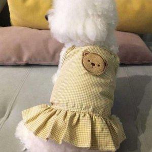 원피스 끈 여름 반려동물 나시 강아지 강아지 민소매 곰돌이 원피스