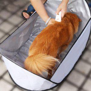 반려동물 미용 가운 강아지 고양이 이발 커트보 털날림 방지