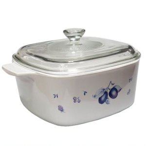 코닝 블루베리 내열 유리 사각 조리용기 1.5L 주방 찌개용 양수 냄비 식탁 플레이팅 용기