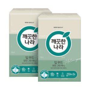 깨끗한나라 딥무드 모던그린 미니티슈 250매 6입 2개