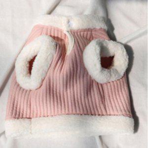 꽃무늬 강아지 클래식 퀼팅 털배자 핑크 2XL 1P 명절 조끼