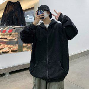 빈티지점퍼 구제스타일 시크한 넉넉한핏 짚업 남자 남자블랙진데님집업
