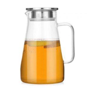주전자 내열 유리 물병 1.5L 손잡이 유리 물병 냉장고 보리차
