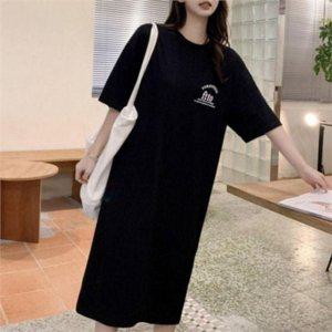 빅사이즈 여성 반팔 원피스 FREE 데일리 반팔 원피스 오버핏 여름