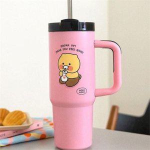 사무실용 회전형 뚜껑 텀블러 887ml 손잡이 빨대 포함 텀블러 대용량