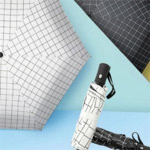 경량 체크 자동 우산 암막 체크 자동 양산 자외선 차단