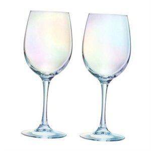 무지개 내열 유리 잔 470ml2P 오로라 홈카페 유리 잔 디저트