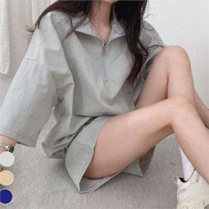 반집업 여성 아노락 L 트레이닝 아노락 반팔 반바지 상의
