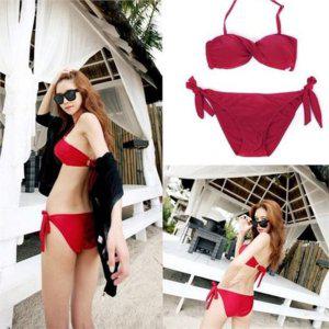 리본 여성 비키니 2pcs 2피스 비키니 수영복 홀터넥 바캉스