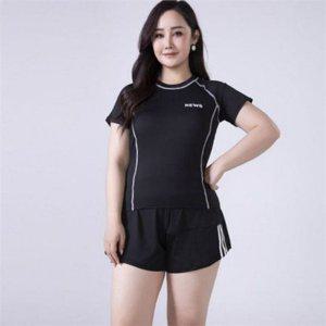 반팔 여성 래쉬가드 투피스 여름 빅사이즈 래쉬가드 상의
