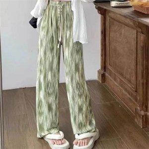 데일리 여성 밴딩 팬츠 플리츠 여성 와이드 팬츠 여름 통바지
