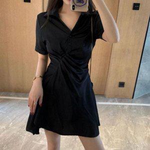 카라 여성 원피스 주름 여성 원피스 데일리 여름