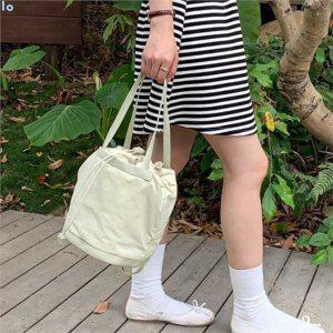 데일리버킷 여성 버킷백 복주머니 복조리 숄더백 나일론 가벼운 데일리