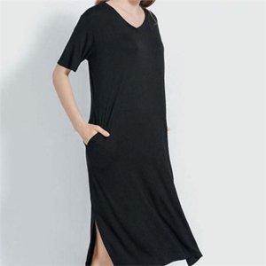 루즈핏 여성 롱 원피스 FREESIZE 브이넥 여름 원피스 데일리 반팔