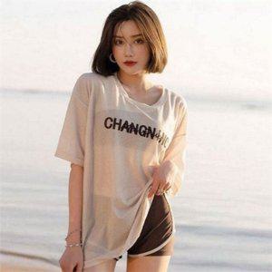 3종 비치 웨어 수영복 여성 래쉬가드 티셔츠 반바지