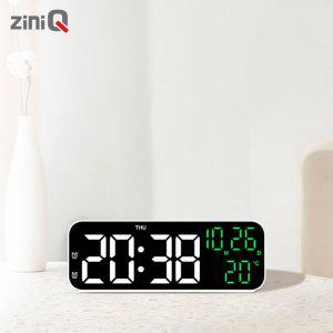 지니큐 LED 무소음 전자알람시계 온도 날짜 시간 타이머기능 탁상용 ZQ-CM500