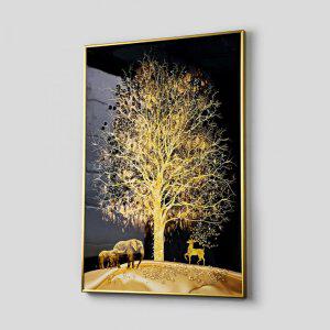 황금나무 큐빅 사슴 코끼리 풍수 액자 알루미늄 40x60
