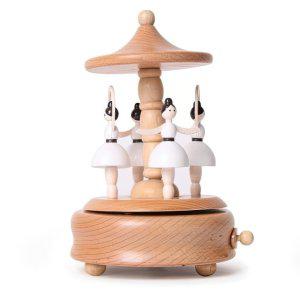 원목 우드 오르골 발레리나 태엽 나무 회전 뮤직박스 선물 어린이집 엔틱