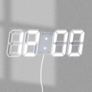 스마트 LED 리모컨 벽걸이 벽시계 (화이트화이트)
