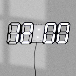 스마트 LED 리모컨 디지털 벽걸이 벽시계(블랙화이트)