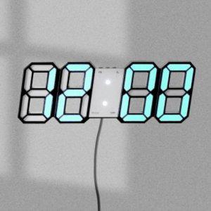 스마트 LED 리모컨 디지털벽시계(블랙+그린) 무소음