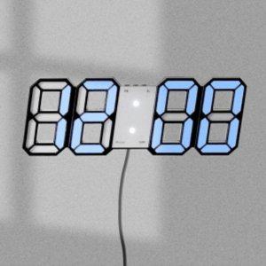 스마트 LED 리모컨 디지털벽시계(블랙+블루) 알람시계